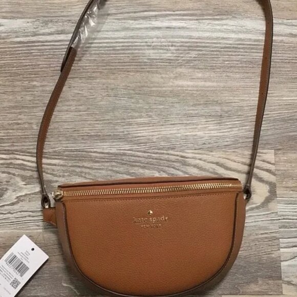 Kate Spade Pebbled Leather Lena Belt Bag Warm Gingerbread KH429 - Picture 3 of 6